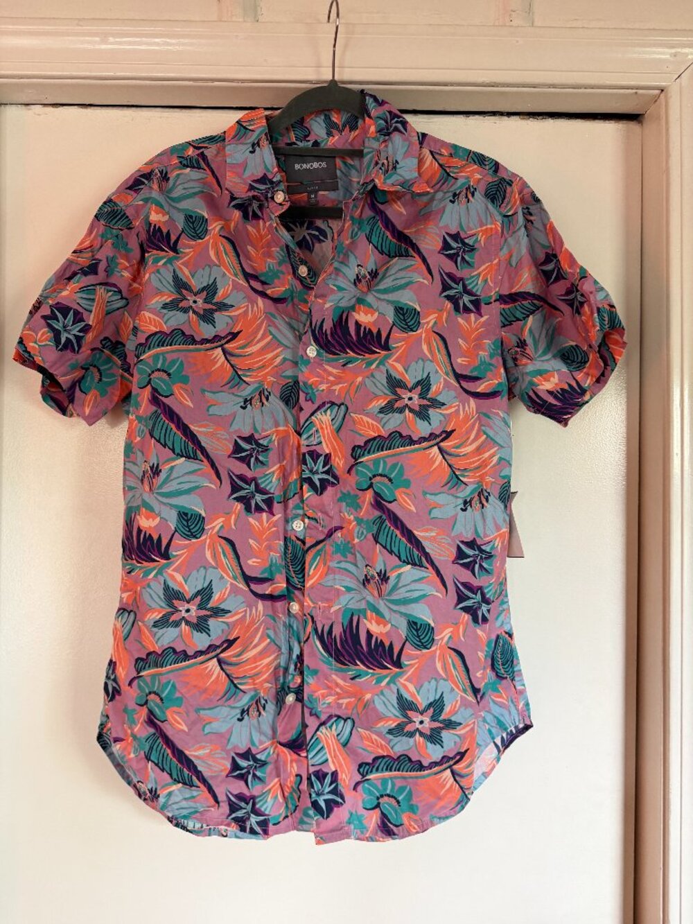 Bonobos Pink/ Purple Floral Pattern Shirt